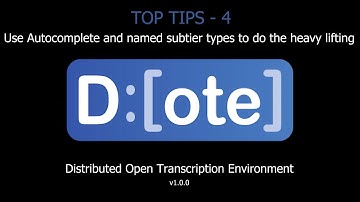 DOTE - Use autocomplete and named subtier types to do the heavy lifting (TOP TIPS - 4)