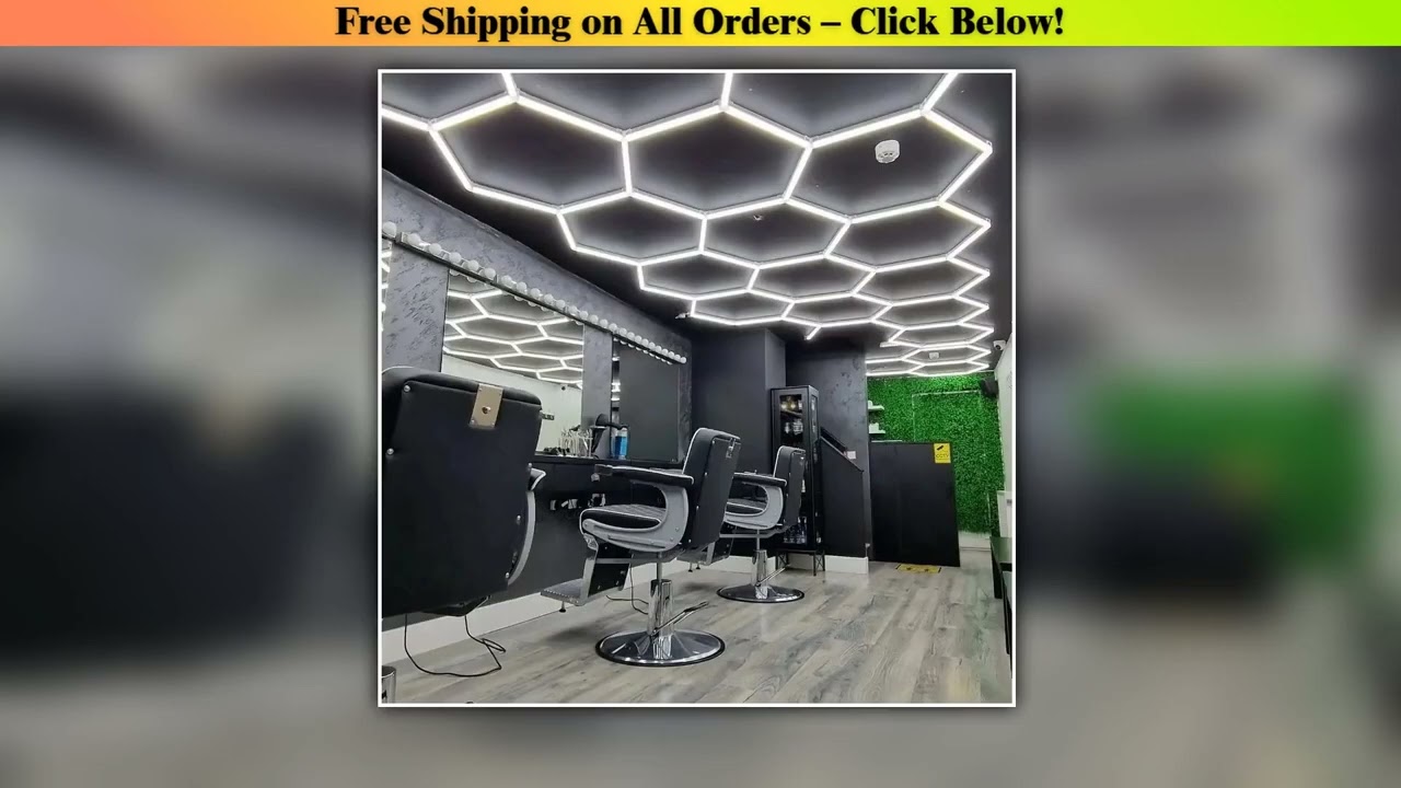 Barbershop Hair Salon Led Ceiling Light Hexagon Garage Light 110V-240V Honeycomb Led Tube Lighting