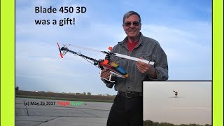NightFlyyer flys Blade 450 3D Helicopter for first time. It's a quick gift!