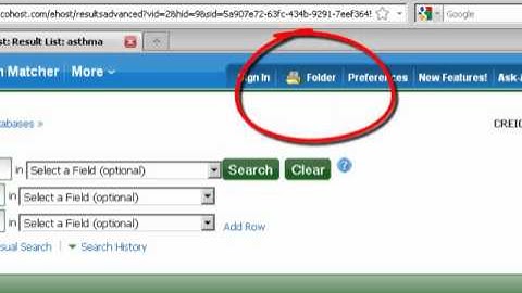 Exporting records from EBSCOhost databases to RefWorks (Creighton University HSL)