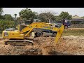 Amazing work project dig canel in the village dump truck land trucks and excavator 2025