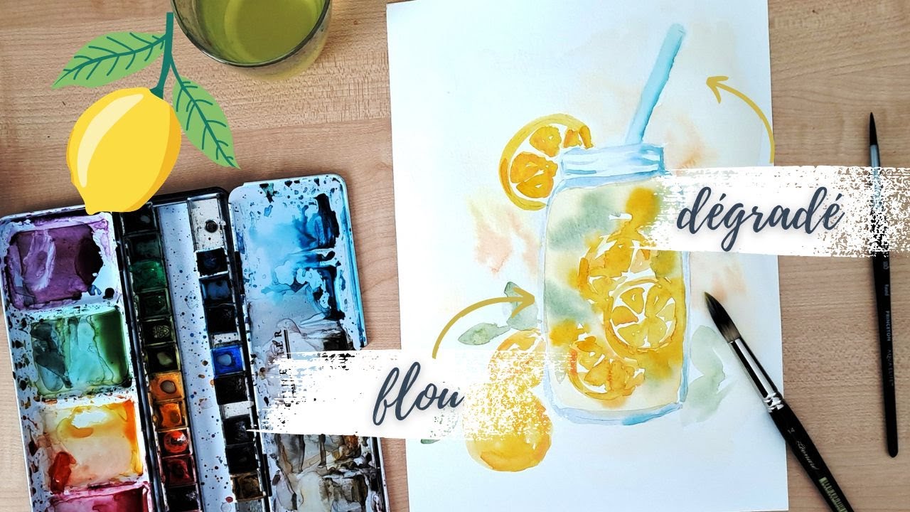 Peindre une limonade - tuto aquarelle