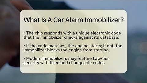 What Is A Car Alarm Immobilizer? - Talking Tech Trends