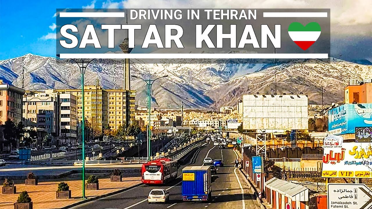 TEHRAN 4K Driving Tehran Sattar Khan Street IRAN / ایران