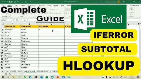 Excel: HLOOKUP, IFERROR, SUBTOTAL, SUMPRODUCT Functions and Formulas
