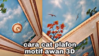 Cara menggambar plafon motif awan 3D