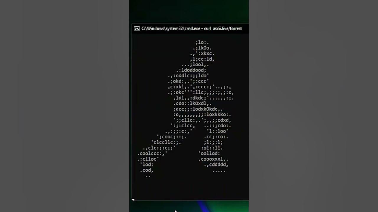 Ascii sanat yla ko an adam ascii live forrest kullan m youtube