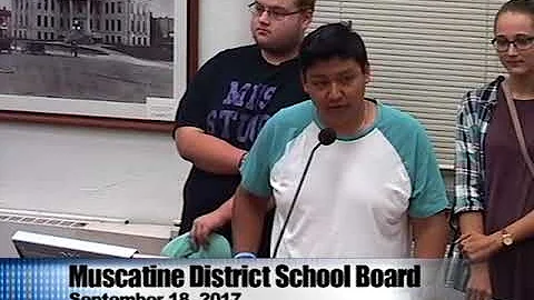 Sept 18, 2017 - Muscatine Schools Regular Board Meeting