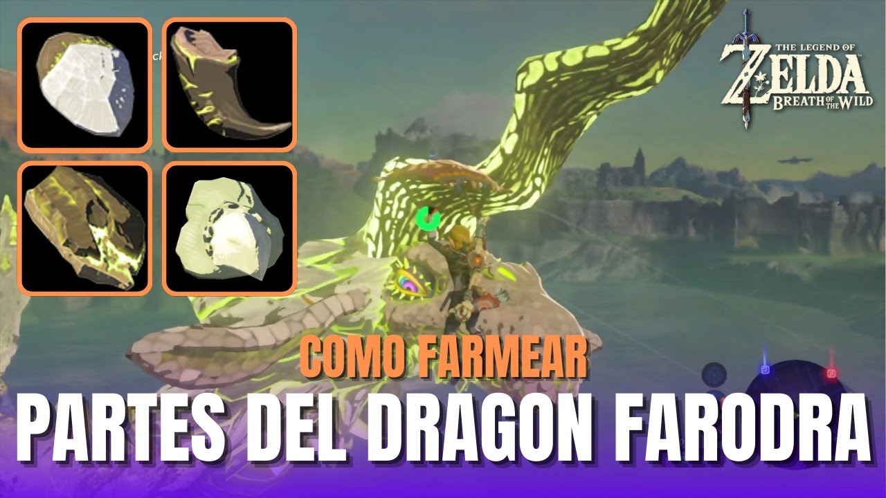 Zelda Breath Of The Wild Farodra COMO FARMEAR FACIL ESCAMA, GARRA, CUERNO Y COLMILLO DE FARODRA (FAREN