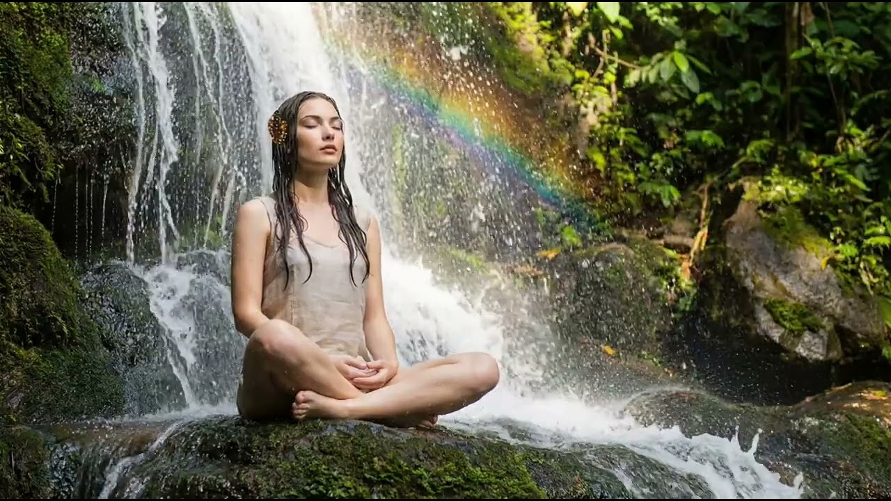 Peaceful Waterfall Meditation Music (1 Hour) | Relax, Breathe, Let Go