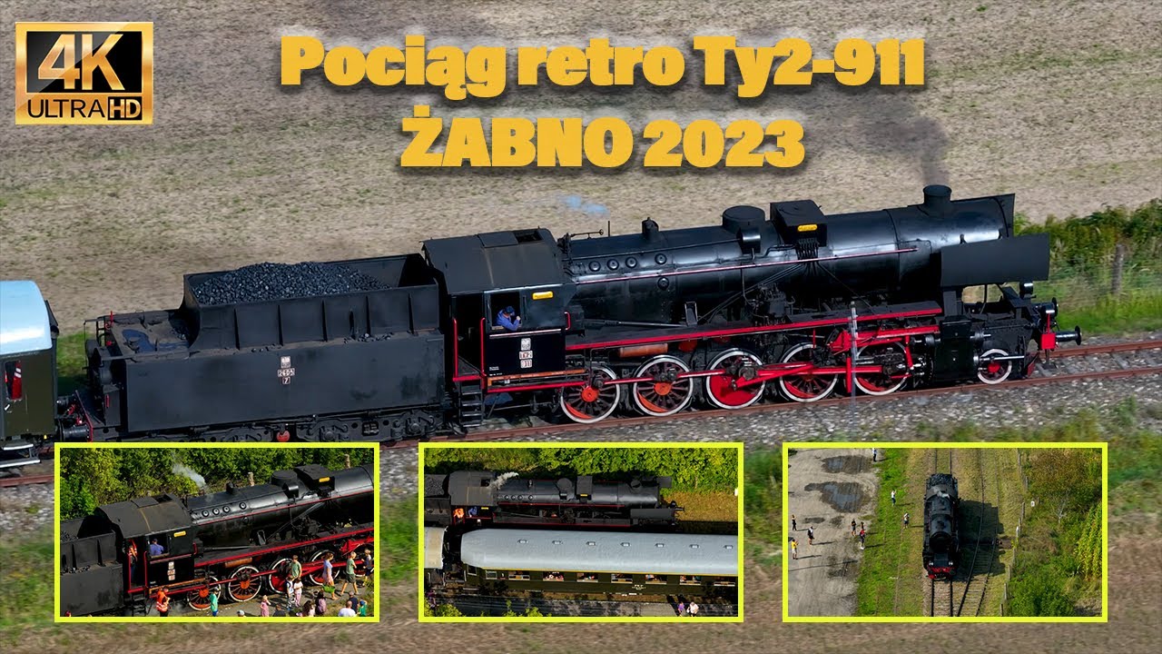 Pociąg retro odjeżdża ze stacji Żabno Przepinanie składu 🚂 Retro train leaving Żabno station