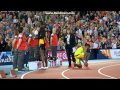 Usain Bolt engages kit girl at commonwealth games 2014