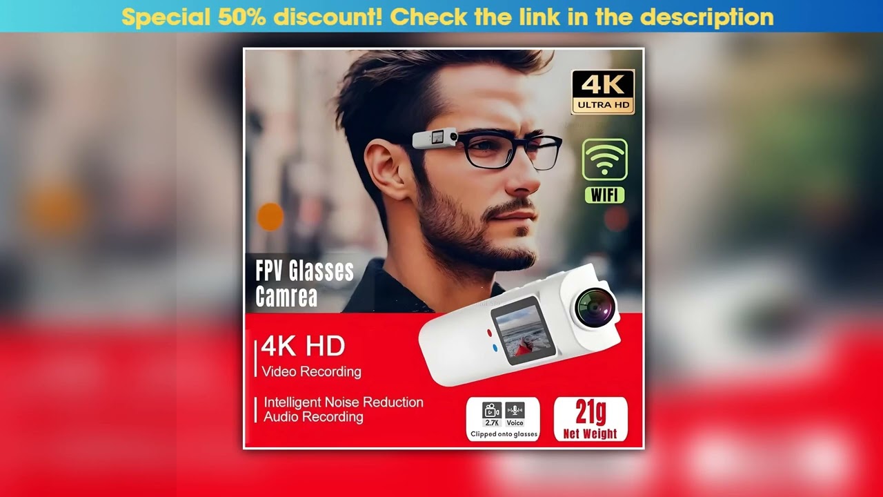 2026 4K Mini FPV Eyeglasses Video Shooting HD Camera WiFi Intelligent Headset Glasses Outdoor