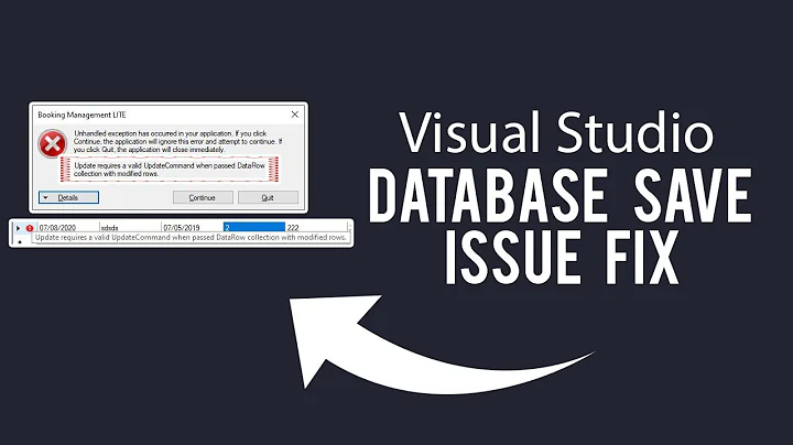 Visual Studio 2019 - Data-set Update Command Required..FIX! [MSQL]