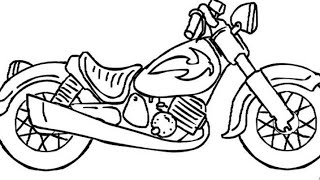 رسم سهل | رسم دراجة نارية سهلة للمبتدئين | رسم بالرصاص | تعليم الرسم