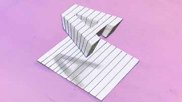 3D Trick Art On Line Paper || Floating Letter A