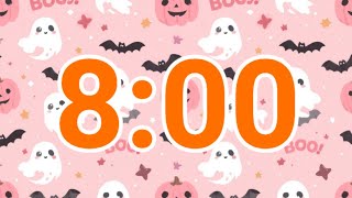 8-Minute Pink Halloween Timer – Cute Ghosts, Pumpkins & Bats Countdown screenshot 2