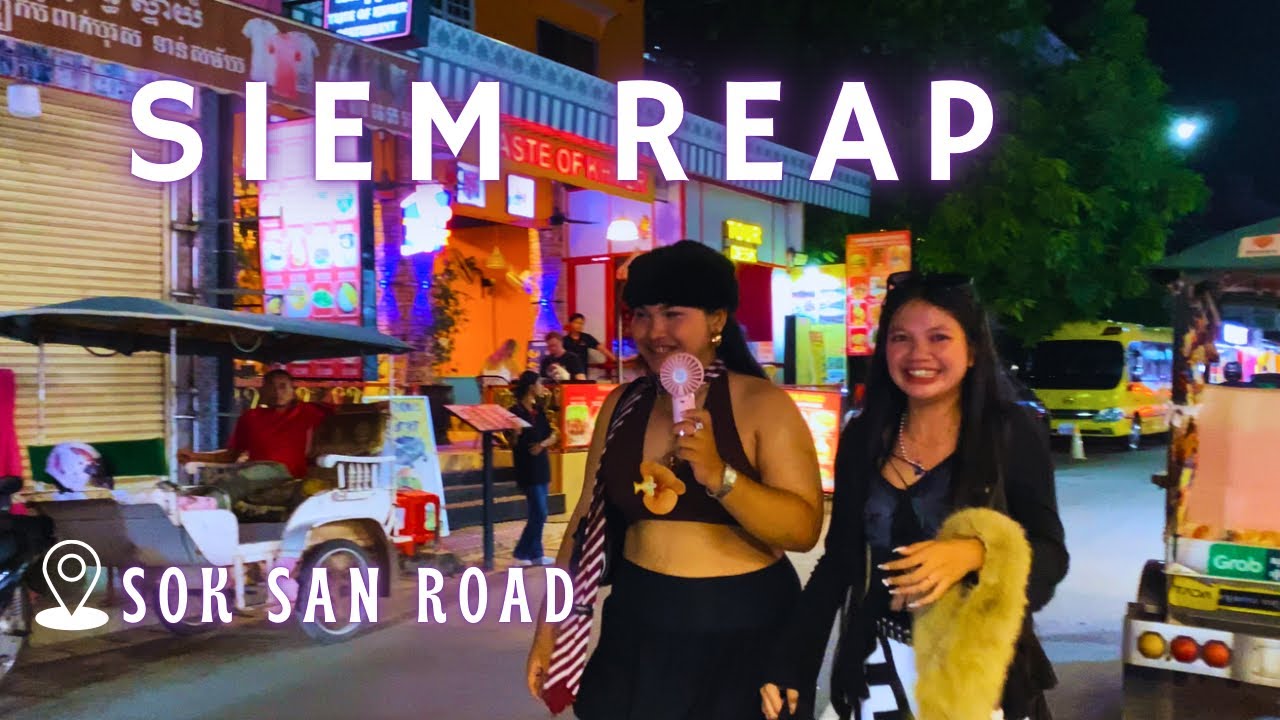 2025 Siem Reap Nightlife: Soksan Road. Hidden local women hangout after dark 