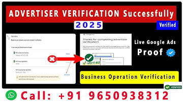 Google Ads Advertiser Verification 2025 || Business Operation Verification in Google ads 2025 ❌✅