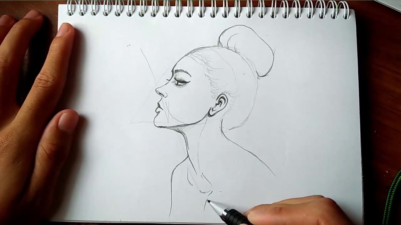 Drawing Woman Face Side View - YouTube
