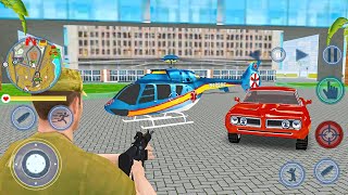 Helicopter and Car Driving in Open World Game - Army Commando Chase Vice Town - Android Gameplay screenshot 2