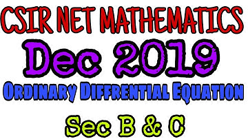 CSIR NET MATHEMATICS DEC 2019 || ORDINARY DIFFRENTIAL EQUATION  SOLUTION || #mathematicstudent