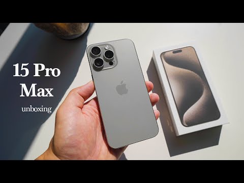 iPhone 15 Pro Max Blue titanium 🌌 Unboxing aesthetic setup