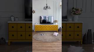 #버지니아가구 #homedecor #거실꾸미기 #거실인테리어 #거실장 ##가구추천 85인치tv #거실테이블 #antiqueyellow #막탄석18서랍룩원목tv거실장 💛
