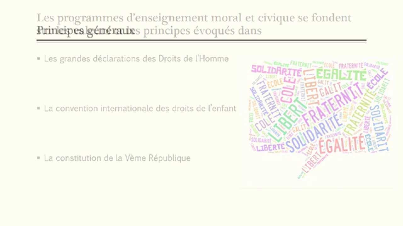 Huit minutes pour comprendre les programmmes d'enseignement moral et civique