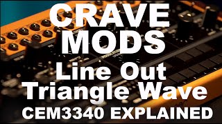 Behringer Crave Mods: CEM3340 Triangle Wave Out Options & 6.35mm-1/4 Line Out Jack Mod Upgrade