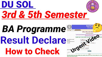 Sol 3rd / 5th semester ba programme result declare |sol latest update