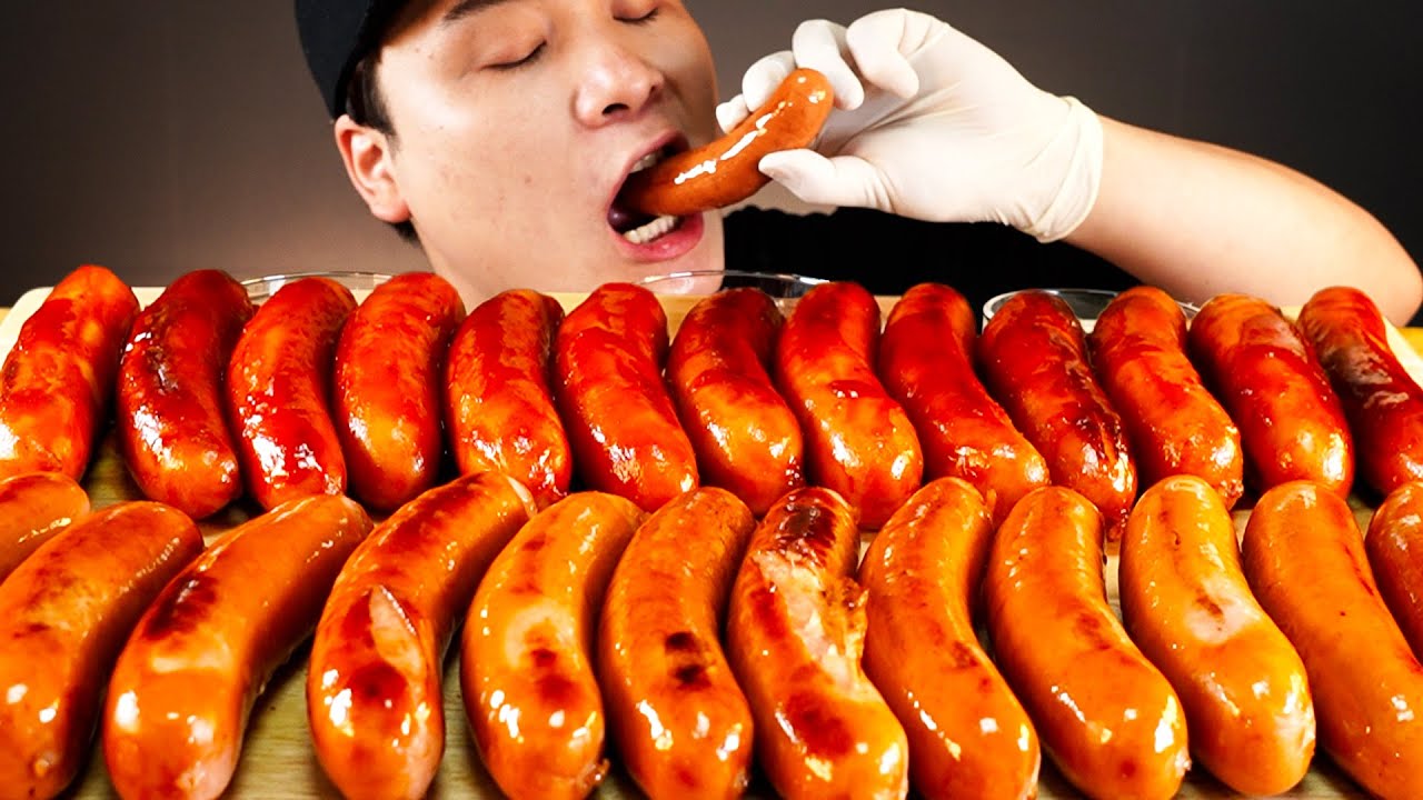 탱탱한 소세지와 불닭소스 듬뿍 소세지 먹방~!!  Spicy sausage 리얼사운드  ASMR Mukbang(Eating Show)