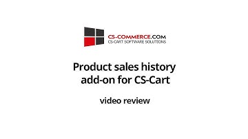 Product sales history add-on for CS-Cart