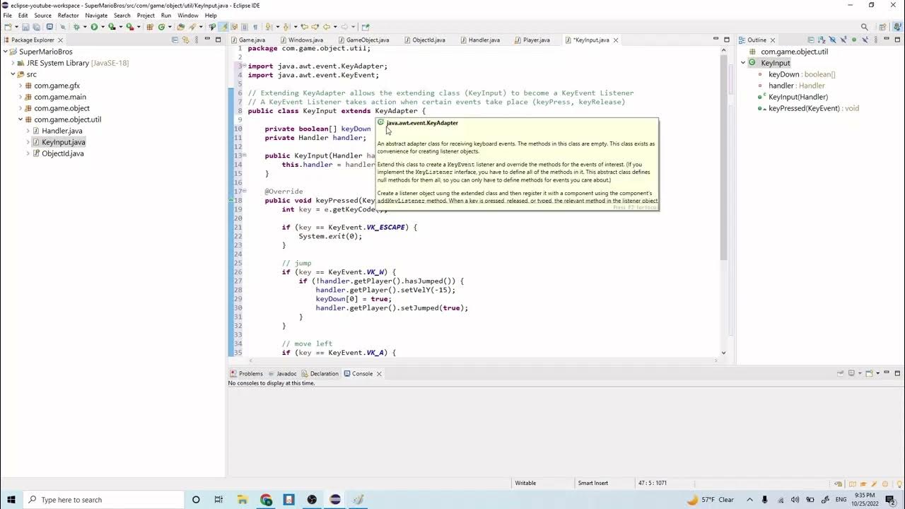 Java Game Programming #10 - Keyboard Input (Part 2) - YouTube