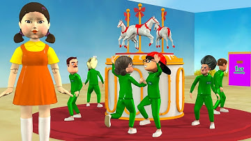 Scary Teacher vs Squid Game 2 Mingle Game Song Round and Round Challenge Who Wins ?