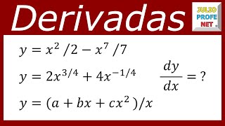 Derivadas de funciones algebraicas - Derivatives of algebraic functions