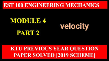 KTU Engineering Mechanics | module 4 | Previous University Question Paper Solutions | part2