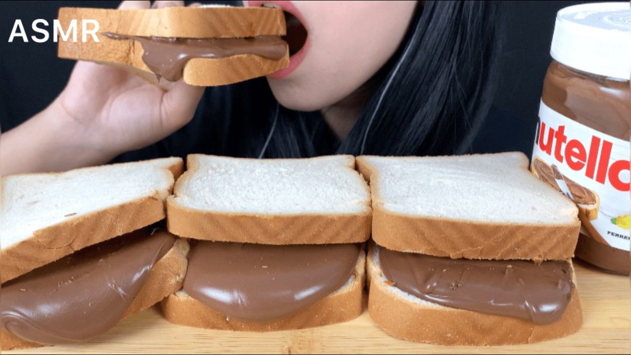 ASMR  NUTELLA SANDWICH  | MUKBANG (Eating Sounds)