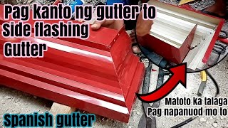 How to corner a gutter to side flashing gutter