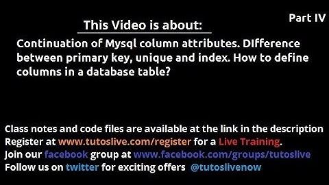 Difference between Primary key, Unique and Index in MySql