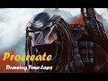 Drawing Predator in Procreate with ipad pro