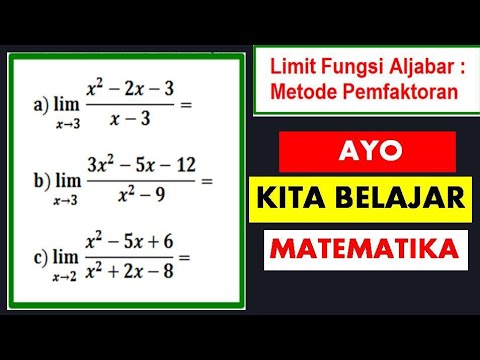 Limit Fungsi Aljabar Metode Pemfaktoran Youtube