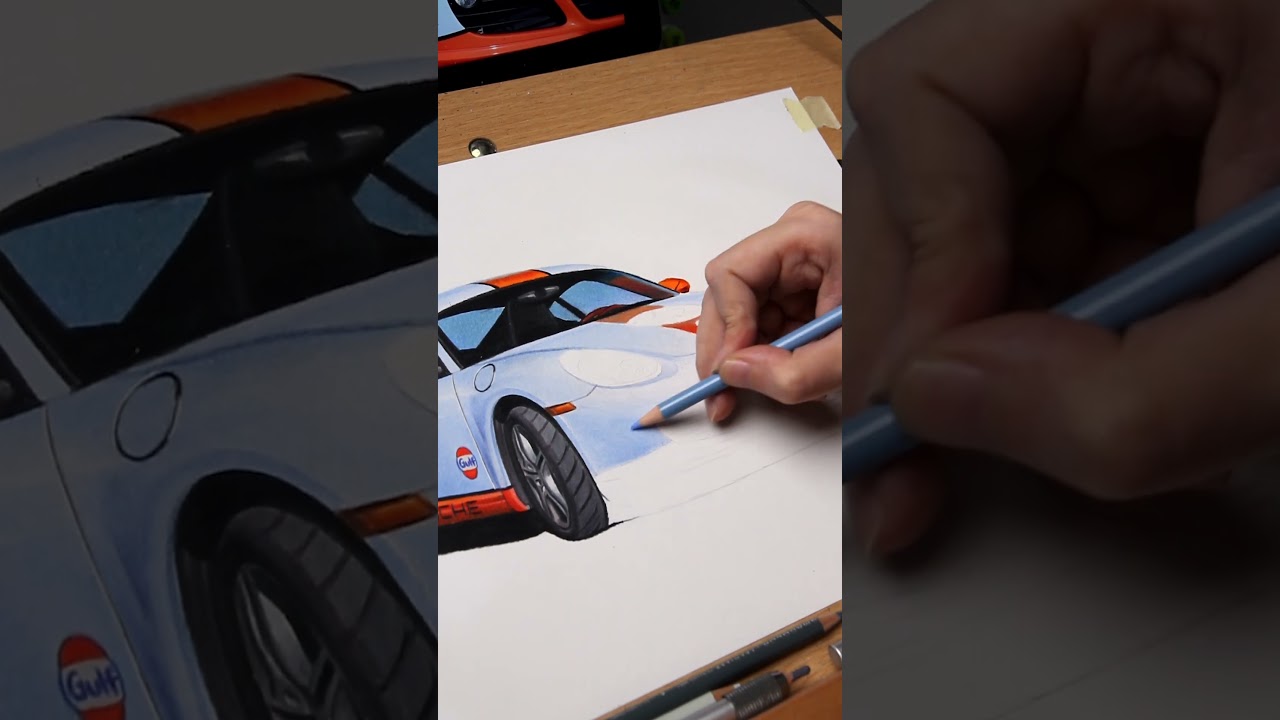 Porsche Cayman S Car Drawing ✍🏻 