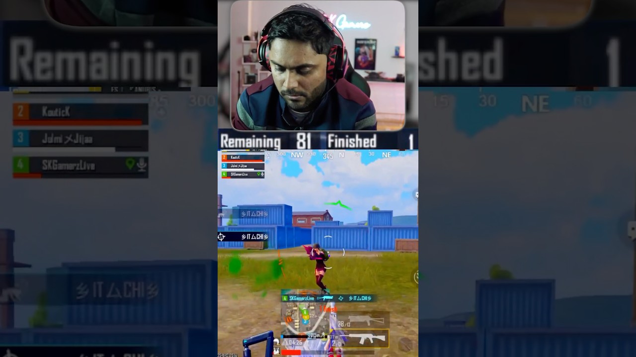1 Hp yaar 🤣🤣🤣 1v4 Fail #bgmi #skgamerz #shortsfeed #bgmi #shorts @SKGamerz18