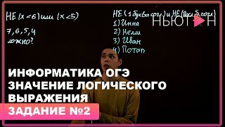 Значение логического выражения - ОГЭ по Информатике - Задание №2