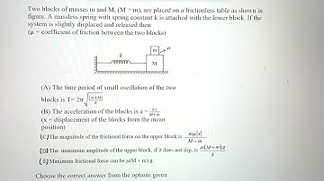Two blocks of masses m and M, (M  m) are placed on a frictionless table as shown in