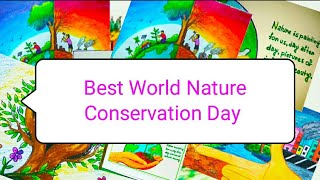 5 Easy World Nature Conservation Day Drawing ||How to draw World Nature Conservation Day Drawing