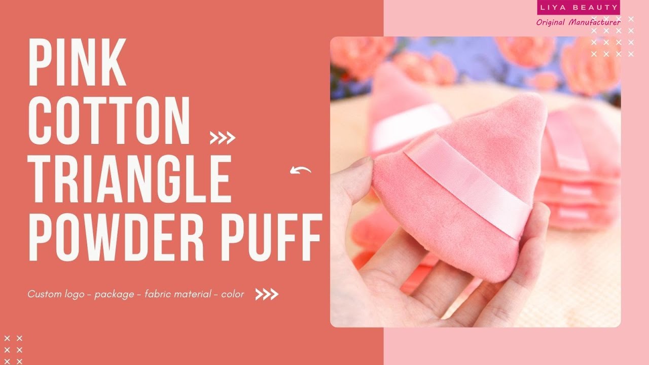 Ultra Soft Triangle Velvet Cosmetics Powder Puff Custom Facial Loose Powder Makeup Sponge Puff