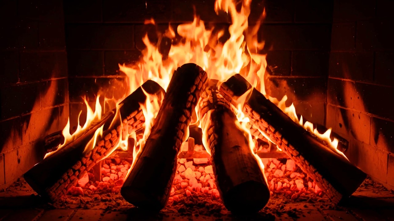 🔥 Cozy Fireplace Crackling Fire Sounds / Relaxing Fire Ambience for Sleep, Study, Relaxation