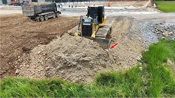 Bulldozer Clearing Site: Shantui DH17C3 PRO and 25 Ton Dump Truck Rolling Into Action.